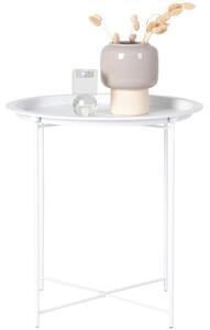Nordic Living Bílý kulatý kovový odkládací stolek Ronan 46,8 cm