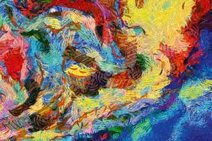 DIMEX | Vliesová fototapeta Abstraktní pozadí MS-5-2028 | 375 x 250 cm| modrá, červená, žlutá