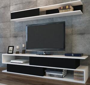 TV stěna SIMS bílá/černá