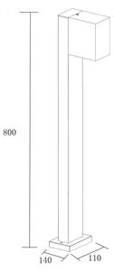 Venkovní lampa BOSTON 1xGU10/10W/230V 80 cm IP54 černá