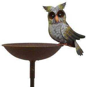 Zapichovací napajedlo pro ptáky Owl, 124,5x24 cm, kov, vícebarevná