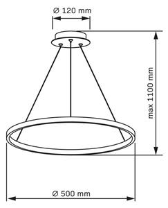 LED Lustr na lanku LEA LED/20W/230V 4000K pr. 50 cm matný chrom