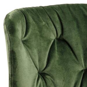 Scandi Tmavě zelená sametová jídelní židle Matylda