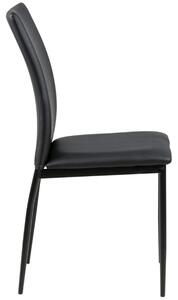 Scandi Černá koženková jídelní židle Presley