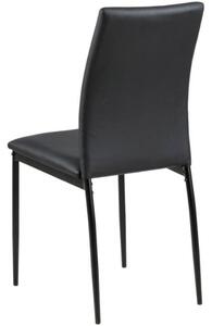 Scandi Černá koženková jídelní židle Presley