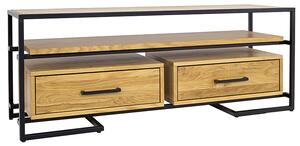 Industriální televizní stolek Loft RV370 dubové dřevo / kov