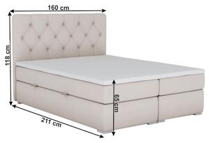 Manželská postel Boxspring 160 cm Elaine (s matracemi). 1017262