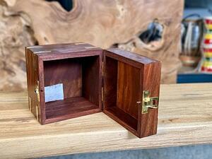 Dřevěný box na čaj z tropického dřeva, 10 × 10 × 10 cm