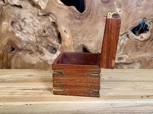 Dřevěný box na čaj z tropického dřeva, 10 × 10 × 10 cm