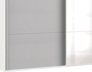 Šatní skříň se zrcadlem Easy Plus, 313 cm, bílá/šedá