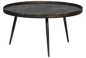 Hoorns Černý kovový konferenční stolek Buster XL s patinou 76 cm