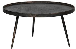 Hoorns Černý kovový konferenční stolek Buster XL s patinou 76 cm