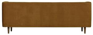 Hoorns Skořicově hnědá sametová třímístná pohovka Tiffany 220 cm
