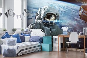 DIMEX | Vliesová fototapeta Astronaut ve vesmíru MS-5-2237 | 375 x 250 cm| modrá, bílá, šedá