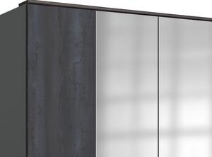 Šatní skříň s otočnými dveřmi Göteborg, 225 cm, šedá vintage ocel