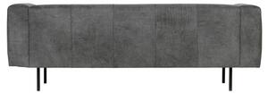 Hoorns Tmavě šedá koženková dvoumístná pohovka Pearl 213 cm