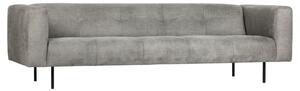 Hoorns Světle šedá koženková třímístná pohovka Pearl 250 cm