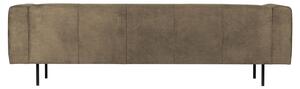 Hoorns Olivově hnědá koženková třímístná pohovka Pearl 250 cm