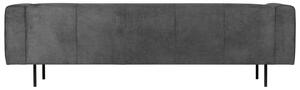 Hoorns Tmavě šedá koženková třímístná pohovka Pearl 250 cm