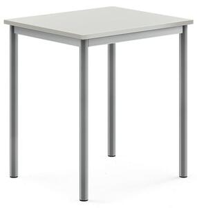 AJ Produkty Stůl BORÅS, 700x600x760 mm, stříbrné nohy, HPL deska, šedá