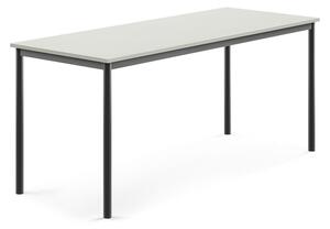 AJ Produkty Stůl SONITUS, 1800x700x760 mm, antracitově šedé nohy, HPL deska tlumící hluk, šedá