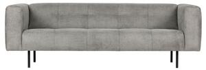 Hoorns Světle šedá koženková dvoumístná pohovka Pearl 213 cm