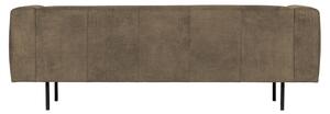Hoorns Olivově hnědá koženková dvoumístná pohovka Pearl 213 cm