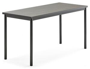 AJ Produkty Stůl SONITUS, 1400x600x720 mm, antracitově šedé nohy, deska s linoleem, tmavě šedá