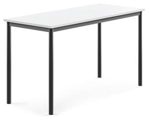AJ Produkty Stůl BORÅS, 1400x600x760 mm, antracitově šedé nohy, HPL deska, bílá
