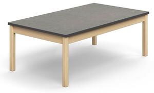 AJ Produkty Stůl DECIBEL, 1400x800x530 mm, akustické linoleum, bříza/tmavě šedá