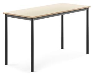 AJ Produkty Stůl BORÅS, 1400x600x760 mm, antracitově šedé nohy, HPL deska, bříza