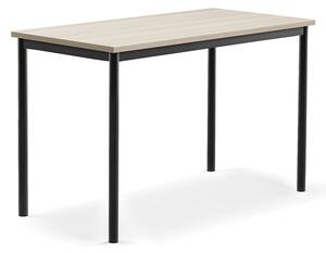 AJ Produkty Stůl SONITUS PLUS, 1200x600x760 mm, antracitově šedé nohy, HPL deska tlumící hluk, jasan