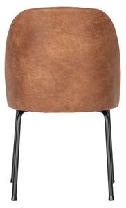 Hoorns Koňakově hnědá kožená jídelní židle Tergi