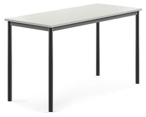 AJ Produkty Stůl SONITUS, 1400x600x760 mm, antracitově šedé nohy, HPL deska tlumící hluk, šedá