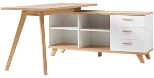 Bílý dřevěný pracovní stůl Germania Oslo 4058 144 x 145 cm