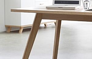 Bílý dřevěný pracovní stůl GEMA Okra 144 x 145 cm