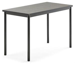 AJ Produkty Stůl SONITUS, 1200x700x760 mm, antracitově šedé nohy, deska s linoleem, tmavě šedá