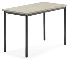 AJ Produkty Stůl SONITUS, 1200x700x760 mm, antracitově šedé nohy, deska s linoleem, šedá