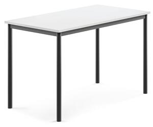 AJ Produkty Stůl BORÅS, 1200x700x760 mm, antracitově šedé nohy, HPL deska, bílá