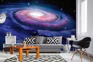 DIMEX | Vliesová fototapeta Spirální galaxie MS-5-2283 | 375 x 250 cm| fialová, černá, růžová