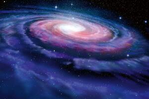 DIMEX | Vliesová fototapeta Spirální galaxie MS-5-2283 | 375 x 250 cm| fialová, černá, růžová
