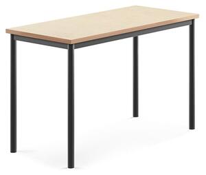 AJ Produkty Stůl SONITUS, 1200x600x760 mm, antracitově šedé nohy, deska s linoleem, béžová