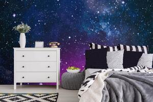 DIMEX | Vliesová fototapeta Hvězdné nebe MS-5-2287 | 375 x 250 cm| modrá, bílá, fialová, černá, růžová