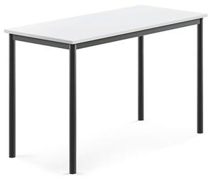 AJ Produkty Stůl BORÅS, 1200x600x760 mm, antracitově šedé nohy, HPL deska, bílá