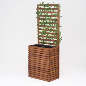 Homerzo Zahradní truhlík s treláží pro popínavé rostliny 67 x 140 cm - hnědá