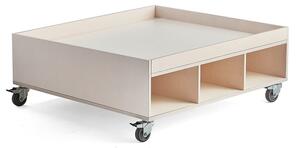 AJ Produkty Hrací stolek MELINA, 6 přihrádek, 1000x900x330 mm, bílá pigmentovaná