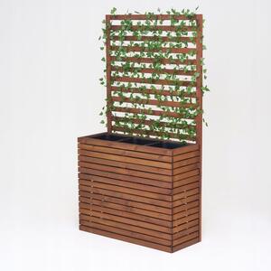 Homerzo Zahradní truhlík s treláží pro popínavé rostliny 95 x 140 cm - hnědá