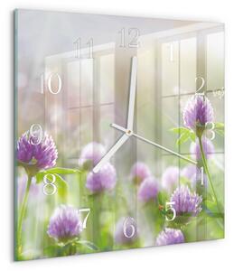 Skleněné hodiny Květiny zskb-30x30-00084249