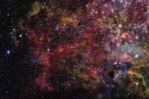 DIMEX | Vliesová fototapeta Temná galaxie MS-5-2302 | 375 x 250 cm| červená, černá, růžová