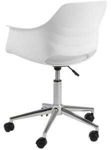 Scandi Bílá koženková konferenční židle Romana